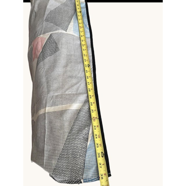 Black VTG 80s Marimekko Sine Geometric Cafe Curtain Panels 27x38 Memphis Dan River Set For Sale - Image 8 of 8