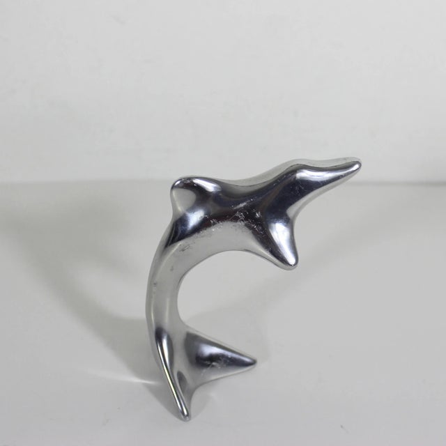 Mid Century Modern Hoselton Canada Aluminum Dolphin Sculpture Modernist For Sale - Image 6 of 8