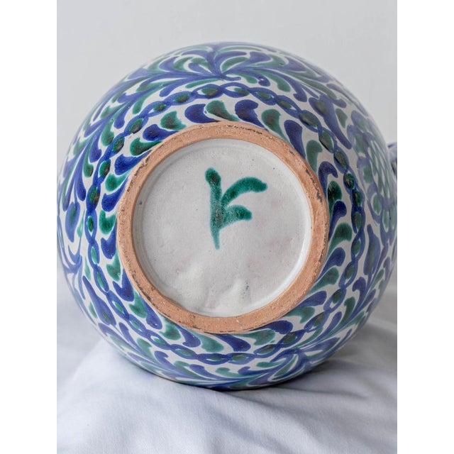 Spanish Fajalauza Ceramic Table Lamp with Hand-Woven Lampshade For Sale - Image 10 of 15