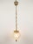 Vintage Pendant Light in Textured Glass and Brass For Sale - Image 3 of 5