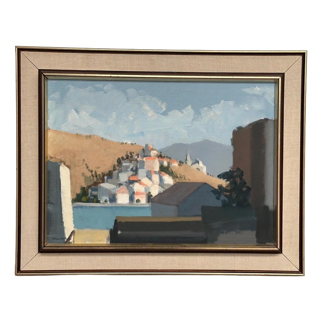 Stig Wernheden, Bergsby, 1960s, Oil on Canvas For Sale