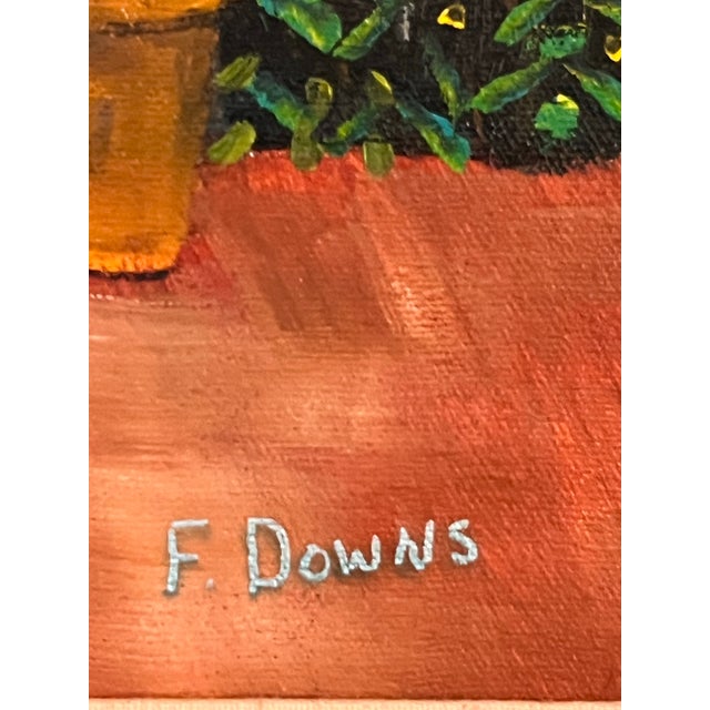 1980s 1980s Chairish Title Francis “Duke” Downs Palm Beach Florida Garden Oil Painting, Signed For Sale - Image 5 of 6