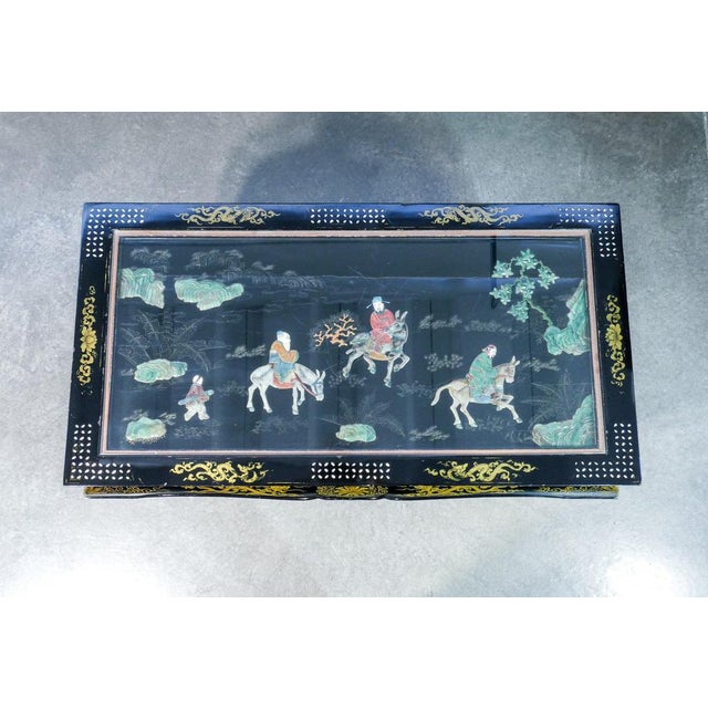 Chinese Low Table with Semiprecious Stone Inlays For Sale - Image 4 of 18