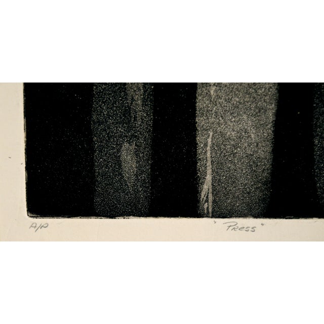 "Press" - Artist's Proof Etching in Ink on Paper by Doris Warner For Sale In Monterey, CA - Image 6 of 7