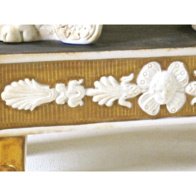 Antique Early 19th Century French Empire Paris Porcelain Corbeille or Basket With Lion Paw Feet Circa 1820 For Sale - Image 9 of 14