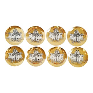 Fornasetti-Milano Porcelain Coasters for Saks Fifth Avenue-Set of 8 For Sale