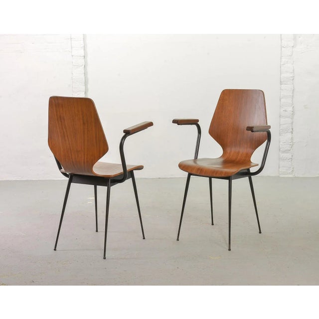 Italian Plywood Side Chairs by Carlo Ratti for Legni Curvati, 1950s, Set of 2 For Sale - Image 4 of 13