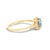 Contemporary 10K Yellow Gold Blue Aquamarine and 1/10 Cttw Diamond Halo Ring, Size 6.5 For Sale - Image 3 of 7