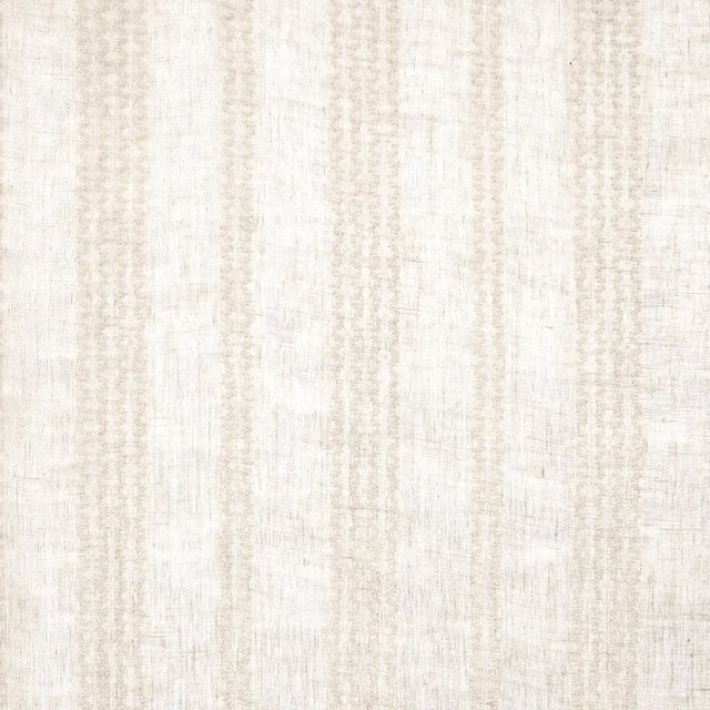 Wavy embroidered stripes on a hand-woven linen ground make this loose, gauzy sheer alluringly distinctive. Subtle...