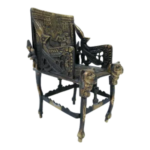 Vintage Brass King Tut Throne Sculpture