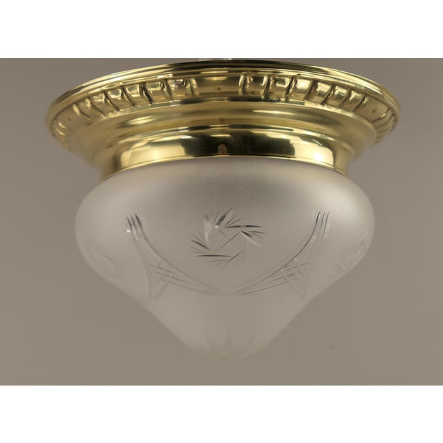 Art Deco Ceiling Lamp with Cut Glass, 1920s For Sale - Image 4 of 7