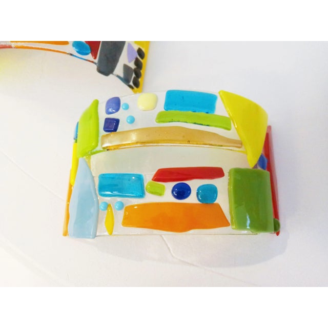 1980s Fused Art Glass Wall Objects, 4 Pces For Sale - Image 9 of 9