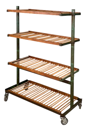 Industrial Italian Cart in Wood and Green Metal, 1920s