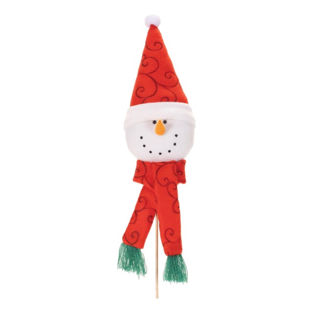 Plush Snowman Head Pick (Set of 6) For Sale