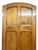 Victorian Gothic Revival Arched Pitch Pine 6-Panel Door with Carved Handles, 19th Century, in Good conditions. Designed...