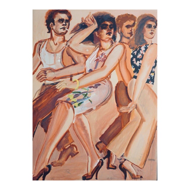 1980s Lester Johnson Street Scene White Dress For Sale
