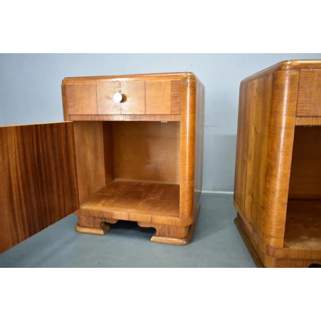 1940s Art Deco Bedside Tables, Czechoslovakia, Set of 2 For Sale - Image 10 of 18