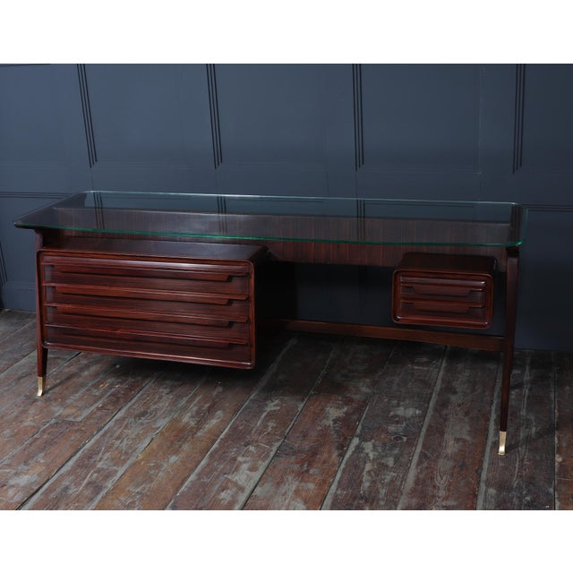 Mid-Century Italian Desk in Macassar Ebony by Dassi, 1950 For Sale - Image 16 of 17