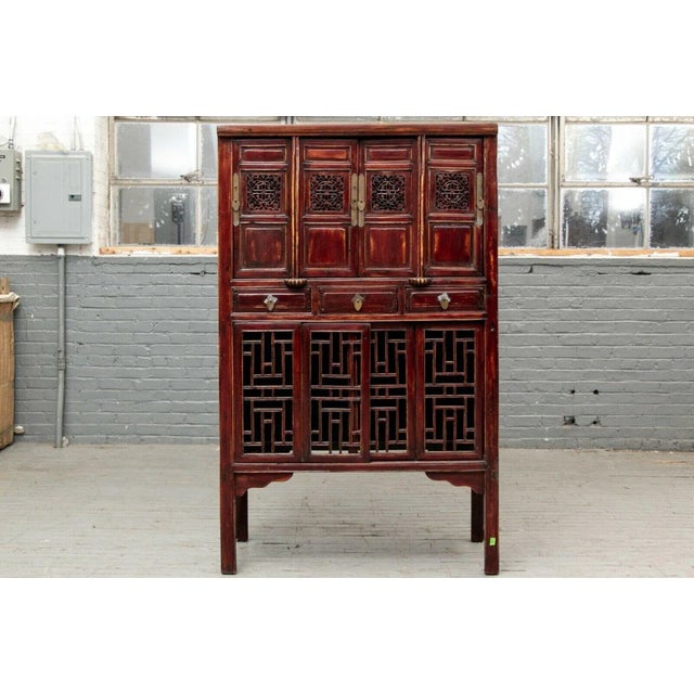 19th Century Chinese Kitchen Cabinet With Fretwork Motif For Sale - Image 12 of 12