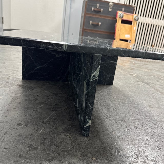 Italian Marble Waterfall Edge Square Side Table For Sale - Image 10 of 12