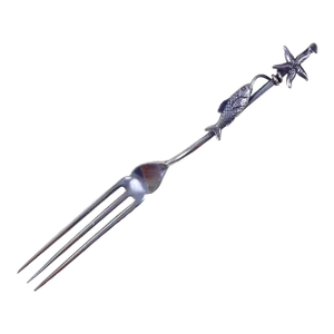Artisan Sterling Silver Maritime Fishing Theme Lemon Fork