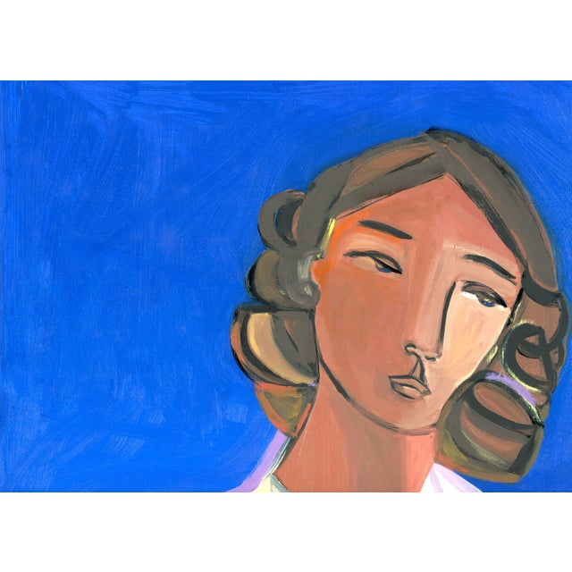 2020s Girl With Mangos Cubist Portrait Painting by Alexandra Swistak For Sale - Image 5 of 7