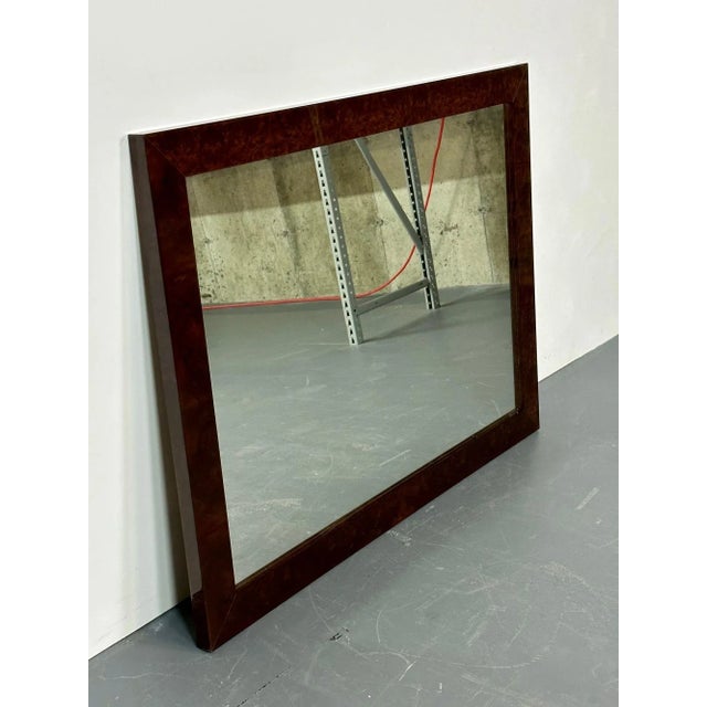 Burgundy Modern Rectangular Lacquered Faux Tortoise Wall / Console Mirror, Made in Italy For Sale - Image 8 of 13