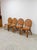 Wood Late 20th Century Cane Rattan Round Dining Chair Set Four Cushion Coastal Hollywood Regency For Sale - Image 7 of 10