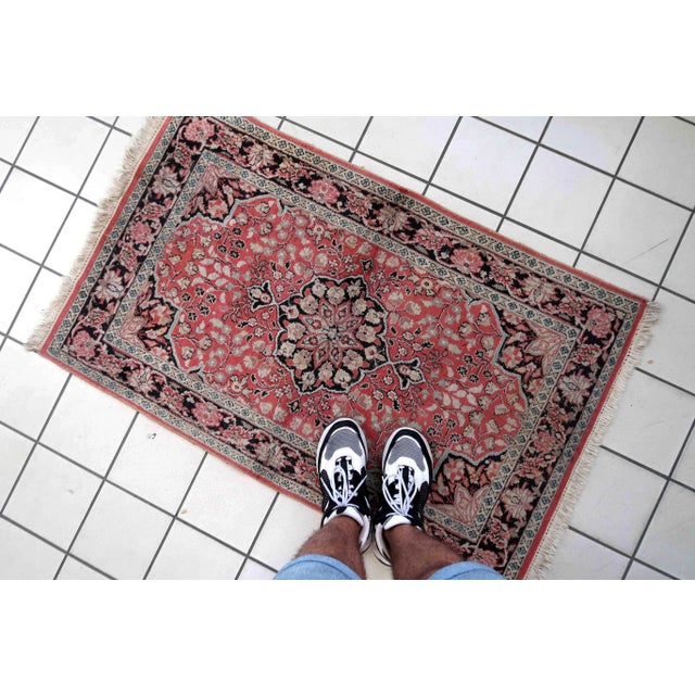 1960s Hand Made Vintage Persian Tabriz Kashmir Rug 2.5' X 4.2' For Sale In New York - Image 6 of 12