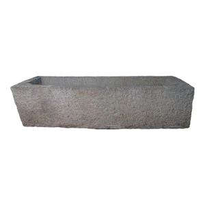 Antique Long Hand Chiseled Stone Trough