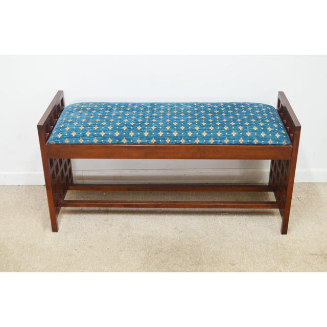 Modern Stickley Cherry Bench For Sale - Image 3 of 10