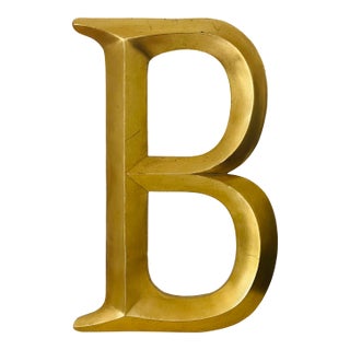 Vintage Gold Letter B Wall Decor For Sale
