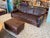 Restoration Hardware Restoration Hardware Maxwell Brompton Leather Ottoman, Cocoa For Sale - Image 4 of 12