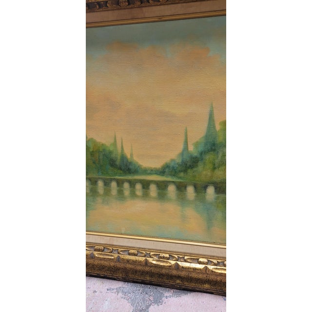 Wood Fine 1960 Oil Painting For Sale - Image 7 of 10