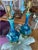 Ceramic Vintage Pair of Blue Green Ceramic Table Lamps Brass Greek Key Base - a Pair For Sale - Image 7 of 11