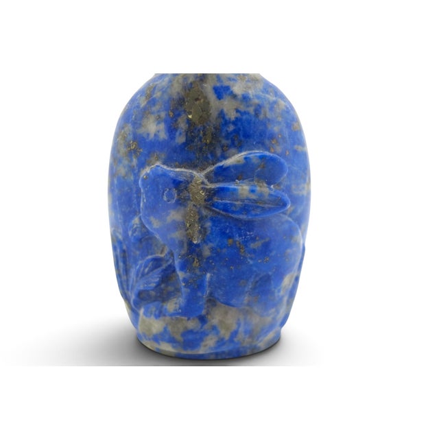 Chinese Chinese Blue Lapis Lazuli Carved Rabbit Antique Snuff Bottle For Sale - Image 3 of 11