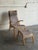Mid-Century Modern High-Back Bentwood Lounge Chair and Ottoman With Beige Upholstery Mid-Century Modern 1970s For Sale - Image 3 of 12