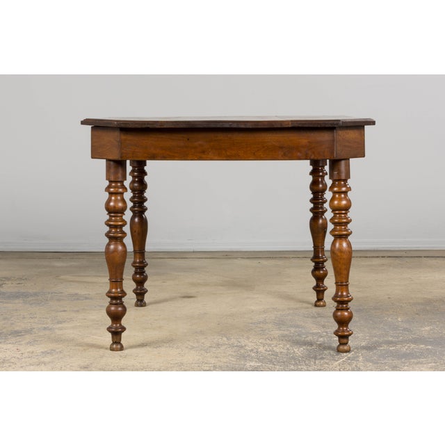 19th Century Country French Louis Philippe Style Walnut Writing Desk For Sale - Image 12 of 18