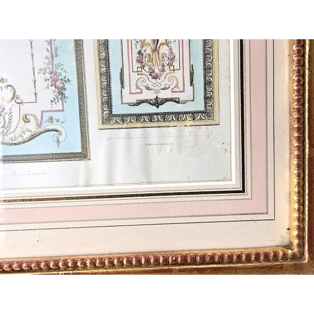 19th Century French Architectural Engravings Framed, Set of 2 For Sale - Image 9 of 12