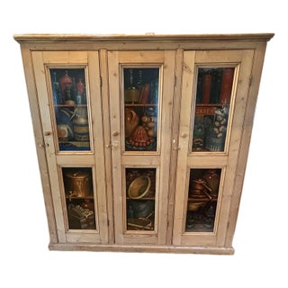 Antique 19th Century English Scrubbed Pine Cupboard For Sale