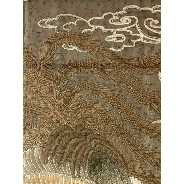 Massive Japanese Embroidery Tapestry Display Box Meiji Period For Sale - Image 15 of 18