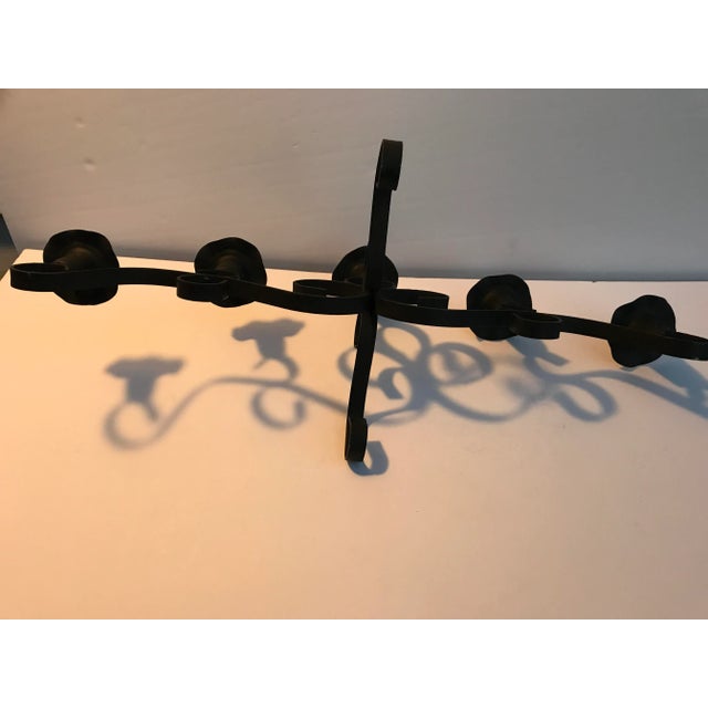 Late 20th Century Gothic Style Hammered Cast Iron Candelabra For Sale - Image 4 of 10