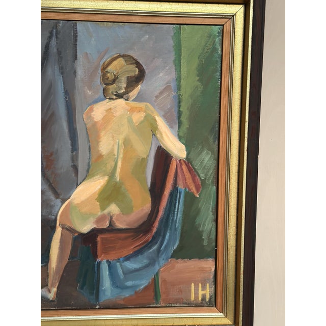 Attributed to Inger Hasselgren, Sitting Woman, 1950s, Oil on Canvas, Framed For Sale - Image 7 of 18