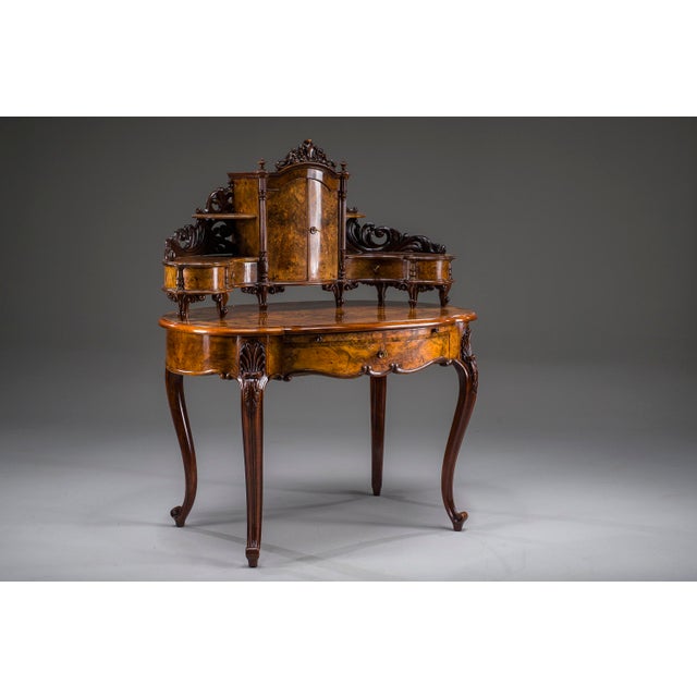 Antique Louis Philippe Walnut Vanity Desk, 1860 For Sale - Image 18 of 18