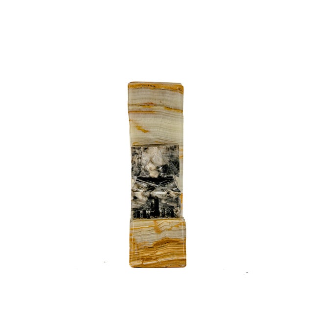 Vintage Mid-Century Modern Hand Carved Mexican Onyx and Marble Aztec or Mayan Bookends For Sale In Tulsa - Image 6 of 10