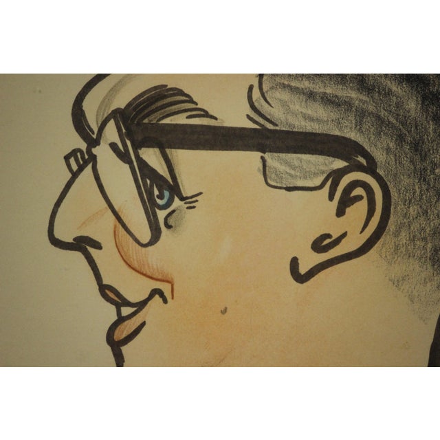 Fabulous c1963 watercolour depicting Irving 'Swifty' Lazar (1907-1993), the Hollywood empresario after whom the beloved...