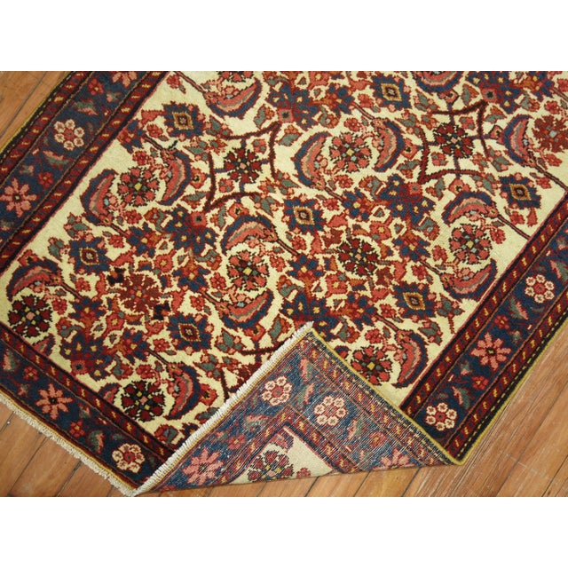 Persian Early 20th Century Ivory Persian Farahan Throw Rug For Sale - Image 3 of 18
