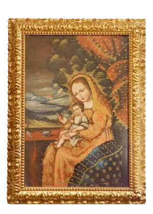 Virgin and Child, Late 19th Century, Oil on Canvas, Framed