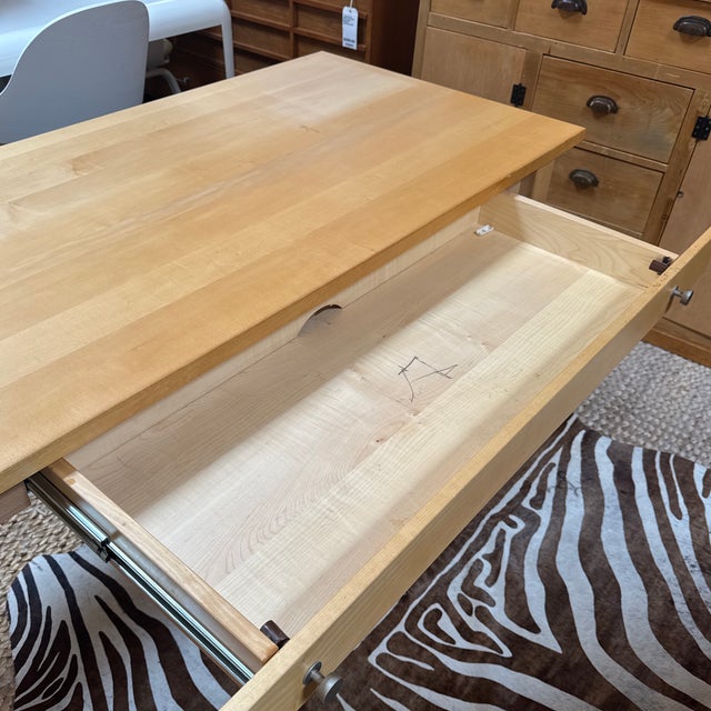 Post Modern Beech Wood Desk With Mounted Drawers, Set of Three For Sale - Image 11 of 12