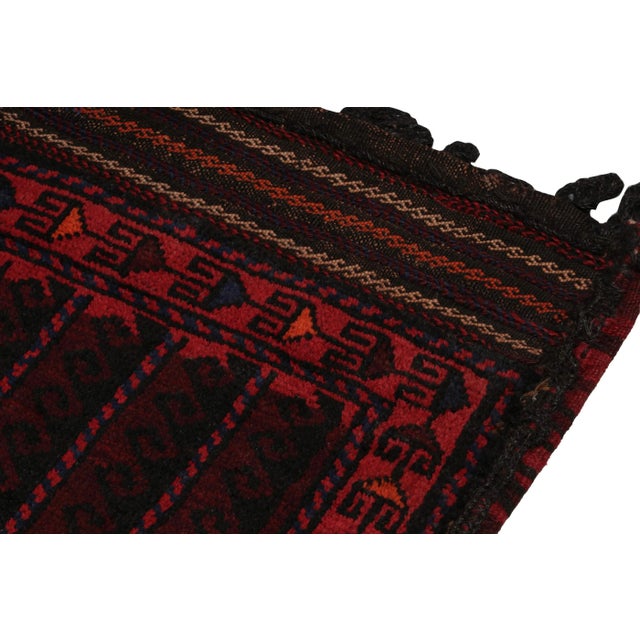 Rug & Kilim’s Baluch Scatter Rug in Burgundy and Indigo Geometric Patterns For Sale In New York - Image 6 of 8